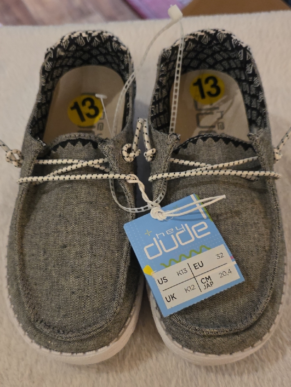 Hey Dude Kids Gray Slip-On Sneakers with Patterned Lining